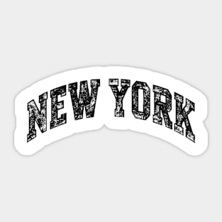 New York Varsity Black Text Sticker